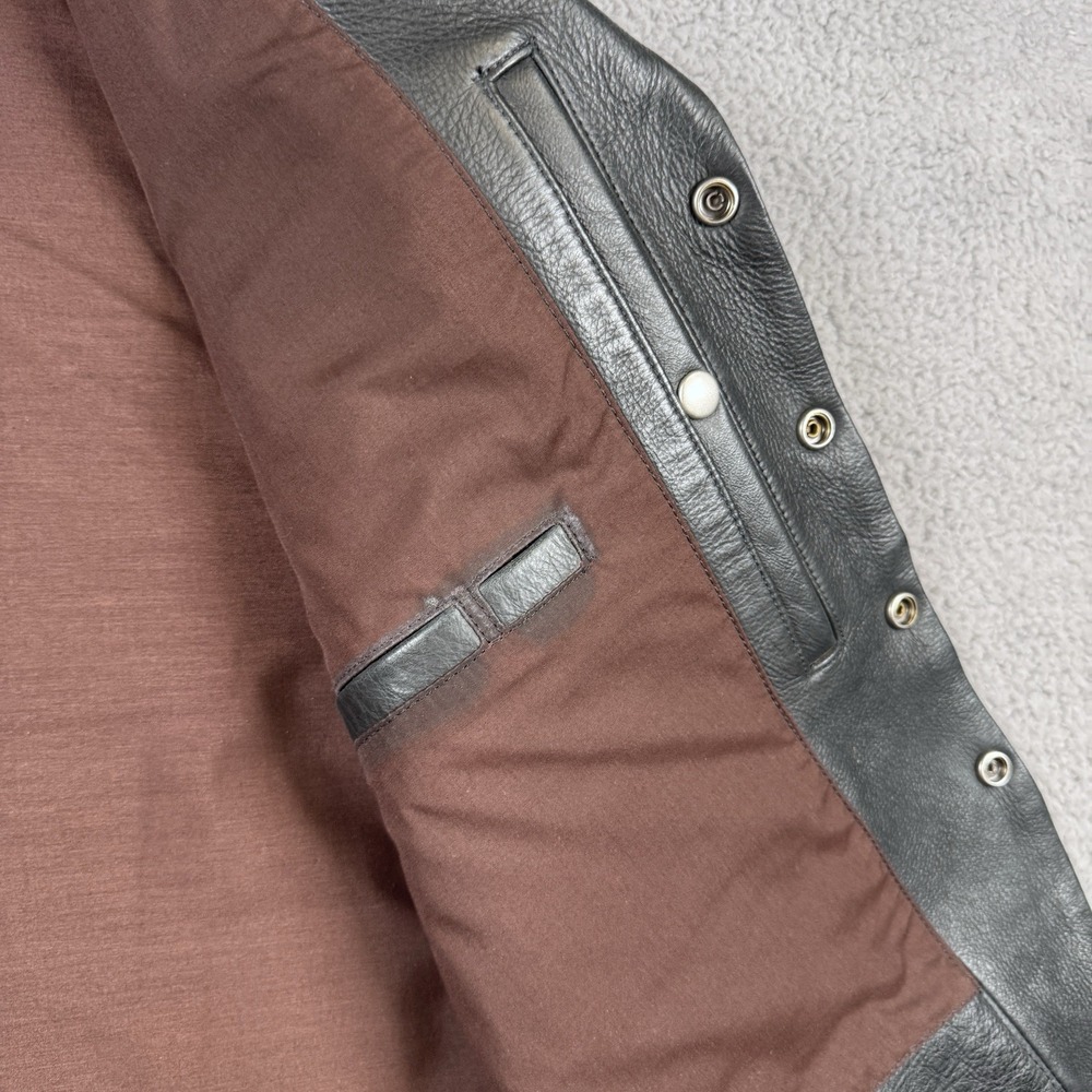 Coronado Leather Vest Mens 44 Black Cowhide Concealed Carry Buffalo Snap Biker - Picture 7 of 16